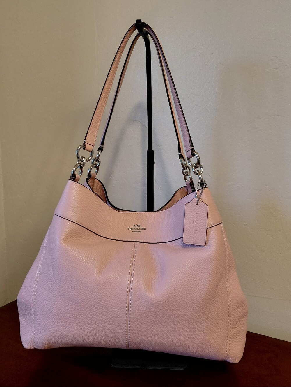 Coach Pink Lexy Pebble Leather Shoulder Bag F28997 - Picture 3 of 16